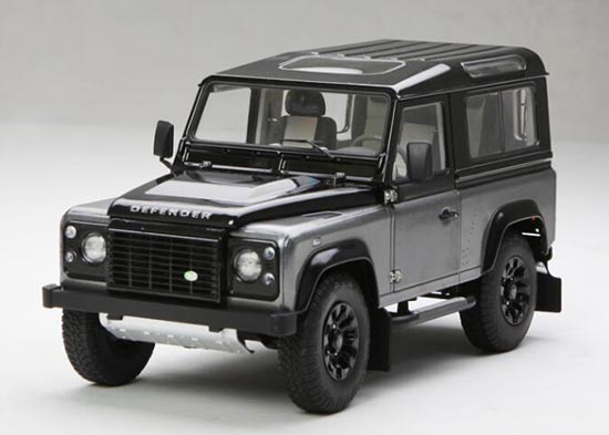 Diecast Land Rover Defender 90 Model Gray 1:18 Scale By Kyosho