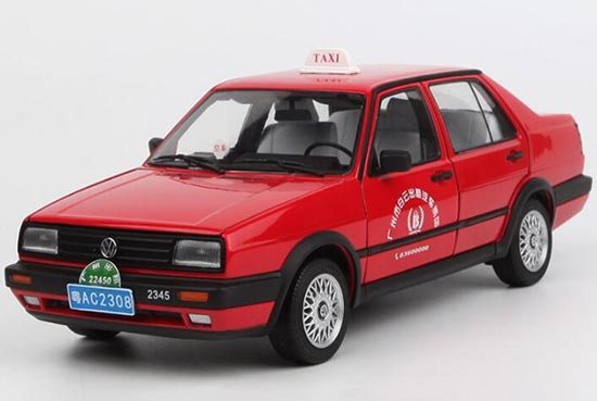 Diecast Volkswagen Jetta GT Taxi Car Model 1:18 Scale Red