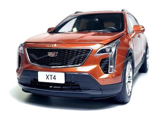 Diecast Cadillac XT4 SUV Model 1:18 Scale White / Orange