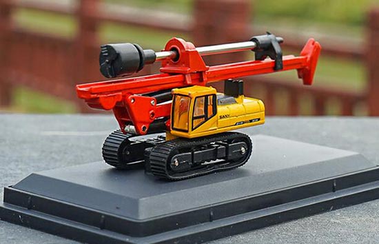 Diecast Sany Rotary Drilling Rig Model Mini Scale Yellow-Red