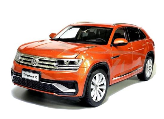 Diecast 2019 Volkswagen Teramont X SUV Model 1:18 Scale Orange