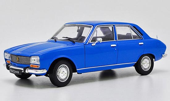 Diecast 1975 Peugeot 504 Model 1:18 Red / Blue / White By Welly