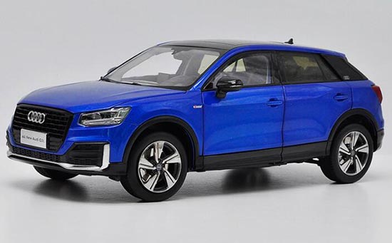 Diecast 2018 Audi Q2L SUV Model 1:18 Scale Blue / Orange