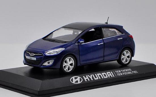 Diecast Hyundai i30 Model 1:38 Scale White / Blue / Brown