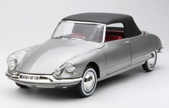 Diecast Citroen DS 19 Cabriolet Car Model 1:18 Silver By NOREV