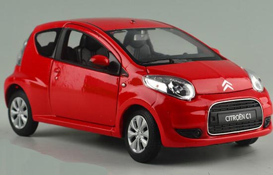 Diecast Citroen C1 Car Model 1:24 Scale Red By Welly