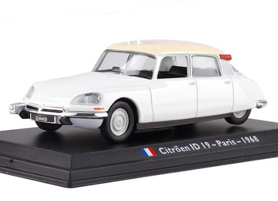 Diecast 1968 Citroen ID19 Taxi Car Model 1:43 Scale White