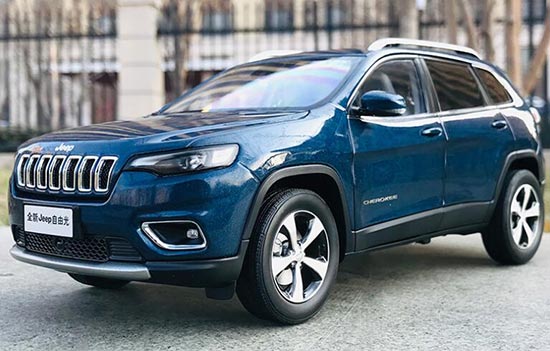 Diecast 2019 Jeep Cherokee SUV Model 1:18 White / Brown / Blue