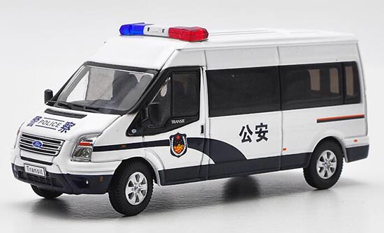 Diecast Ford Transit Police Model 1:64 Scale White By GCD