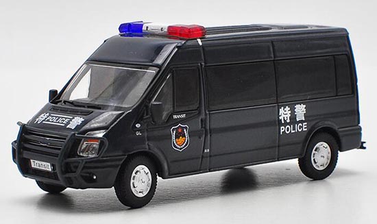 Diecast Ford Transit Police Model 1:64 Scale Black By GCD