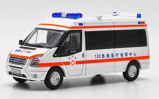 Diecast Ford Transit Model 1:64 Scale Ambulance White By GCD