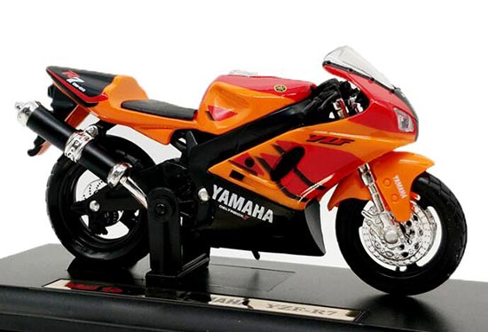 Diecast Yamaha YZF-R7 Motorcycle Model 1:18 Orange By MaiSto