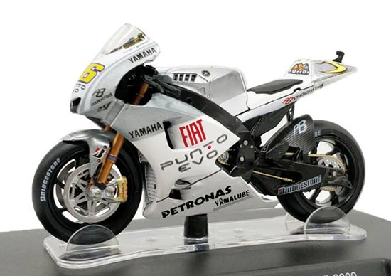 Diecast 2009 Yamaha YZR-M1 Motorcycle Model 1:18 White By LEO