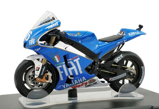 Diecast 2008 Yamaha YZR-M1 Motorcycle Model 1:18 Blue By LEO