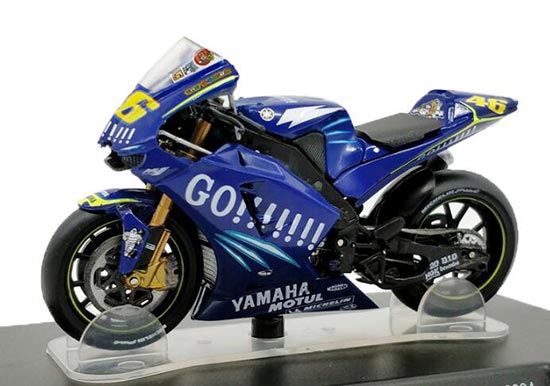 Diecast 2004 Yamaha YZR-M1 Motorcycle Model 1:18 Blue By LEO