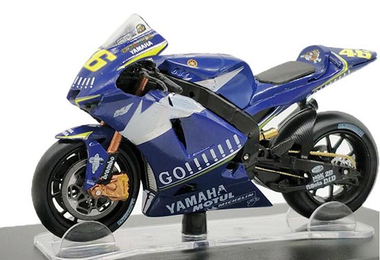 Diecast 2005 Yamaha YZR-M1 Motorcycle Model 1:18 Blue By LEO