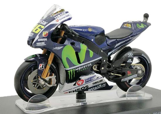 Diecast 2015 Yamaha YZR-M1 Motorcycle Model 1:18 Blue By LEO