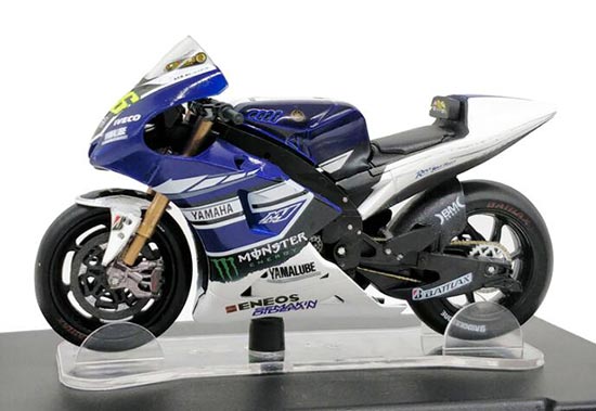 Diecast 2013 Yamaha YZR-M1 Motorcycle Model 1:18 Blue By LEO