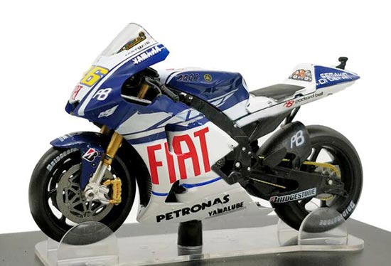 Diecast 2010 Yamaha YZR-M1 Motorcycle Model 1:18 Blue By LEO