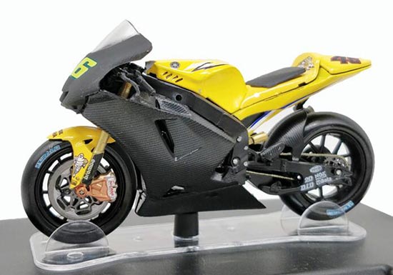 Diecast 2006 Yamaha YZR-M1 Motorcycle Model 1:18 Yellow By LEO