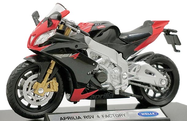 Diecast Aprilia RSV 4 Factory Motorbike Model 1:18 By Welly
