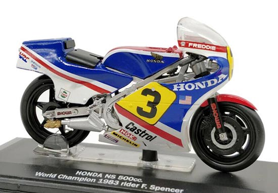 Diecast 1983 Honda NS 500cc Model 1:22 Scale Blue By Italeri