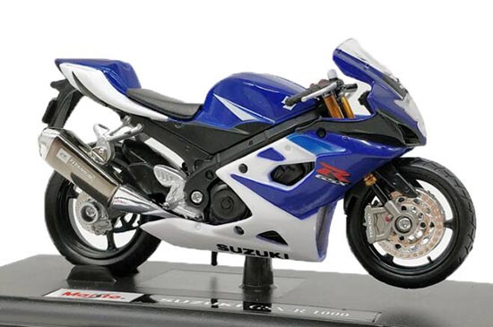 Diecast Suzuki GSX-R1000 Motorcycle Model 1:18 Blue By Maisto