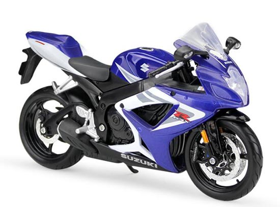 Diecast Suzuki GSX-R750 Motorcycle Model 1:12 Blue By Maisto