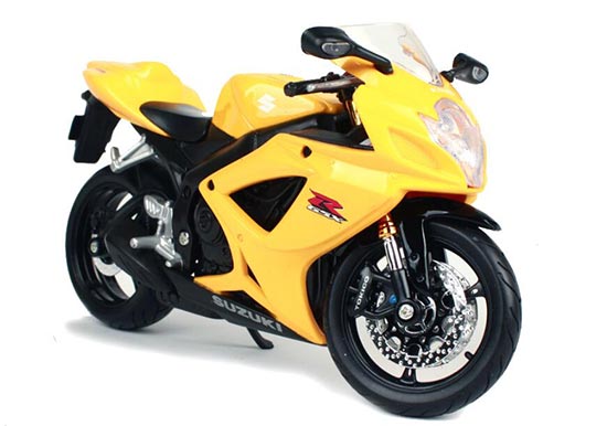 Diecast Suzuki GSX-R600 Motorbike Model 1:12 Yellow By Maisto