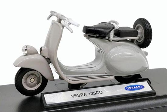 Diecast Vespa 125CC Scooter Model 1:18 Scale Creamy By Welly