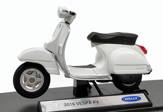 Diecast 2016 Vespa PX Model 1:18 Scale White By Welly