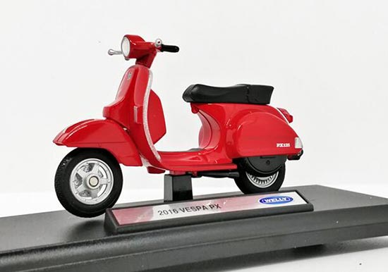 Diecast 2016 Vespa PX125 Model 1:18 Red / Dark Green By Welly