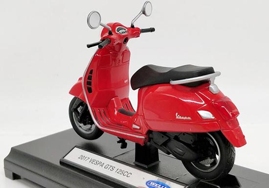 Diecast 2017 Vespa GTS 125CC Scooter Model 1:18 By Welly [VB3A566]