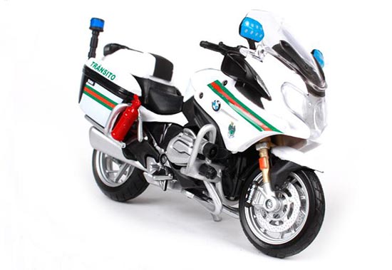 Diecast BMW R1200 RT Portugal Police Motorcycle Model 1:18 Blue