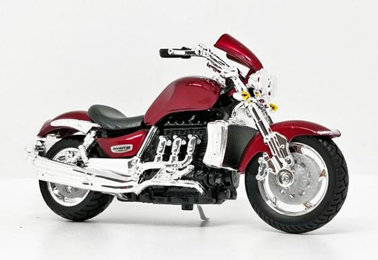 Diecast Triumph Rocket Motorbike Model 1:18 Wine Red By Bburago