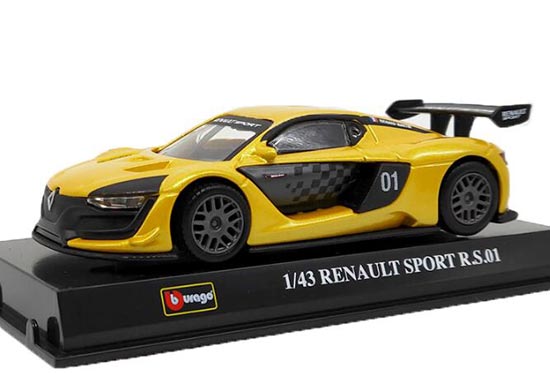 Diecast Renault Sport RS Model 1:43 Yellow / Black By Bburago