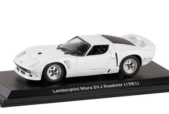 Diecast Lamborghini Miura SVJ Roadster Model 1:43 White By LEO