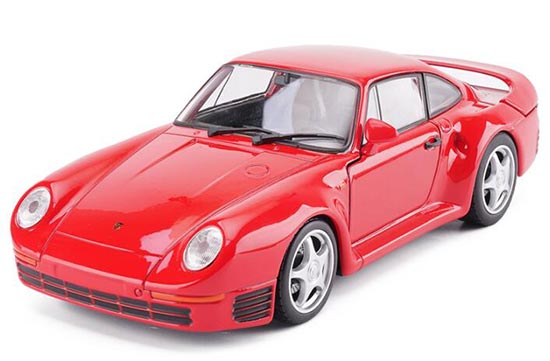 Diecast Porsche 959 Car Model 1:24 Scale Red / White By Welly