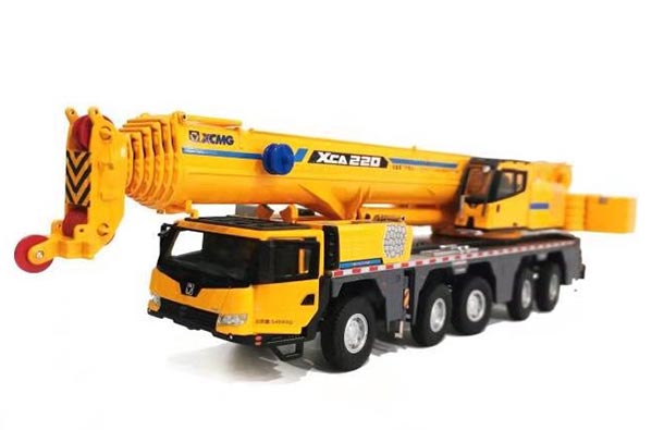 Diecast XCMG XCA220 Terrain Crane Model 1:50 Scale Yellow