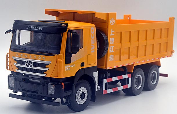 Diecast Hongyan Genlyon C500 Dump Truck Model 1:24 Yellow