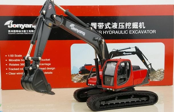 Diecast Jonyang Crawler Hydraulic Excavator Model 1:50 Red