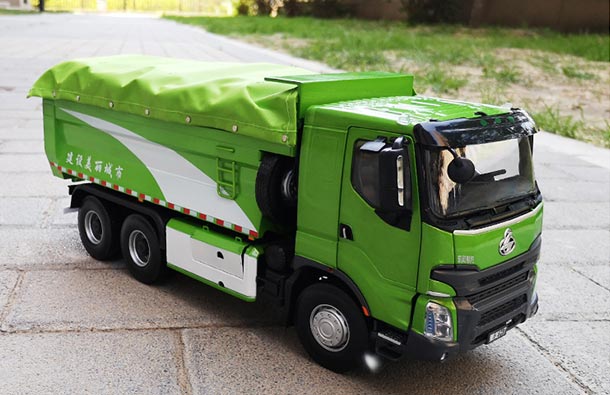 Diecast DFLZM Chenglong H7 Dump Truck Model 1:24 Scale Green