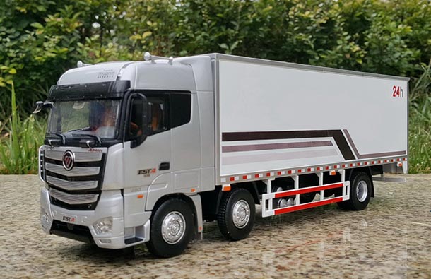 Diecast Foton Daimler Auman EST-A Box Truck Model 1:36 Silver