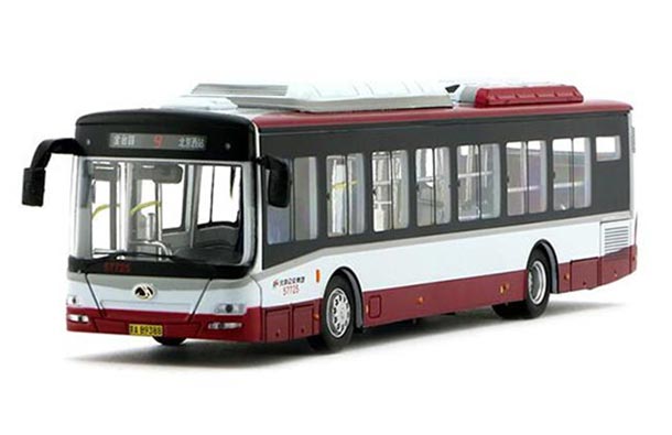 Diecast Jinghua BK6120N1 Beijing City Bus Model 1:64 Red-White