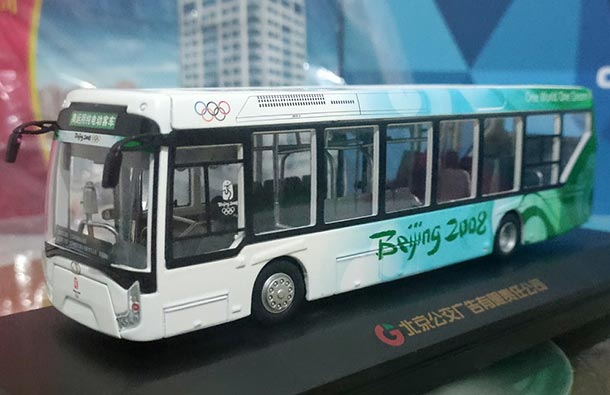 Diecast Jinghua BK6122EV Beijing City Bus Model 1:64 Green