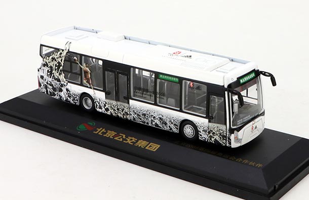 Diecast Jinghua BK6122EV Beijing City Bus Model 1:64 Black