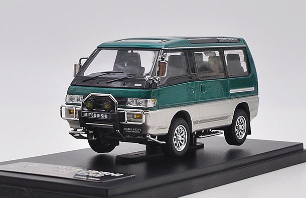 Diecast Mitsubishi Delica 4WD Model 1:43 Scale White / Green