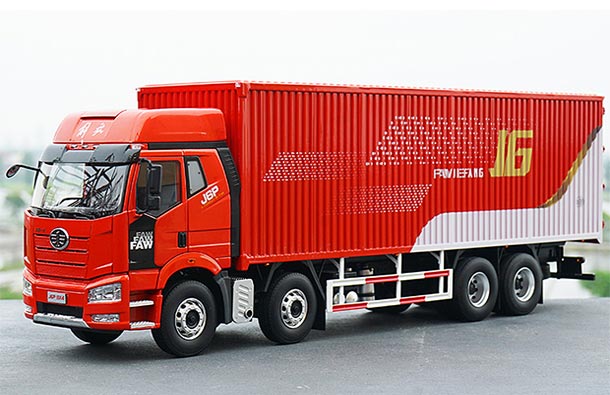 Diecast FAW JieFang J6P Box Truck Model 1:24 Scale Red
