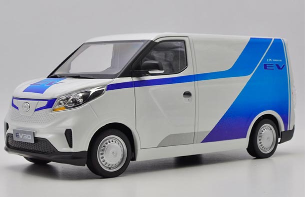 Diecast 2019 Maxus EV30 Model 1:18 Scale White-Blue