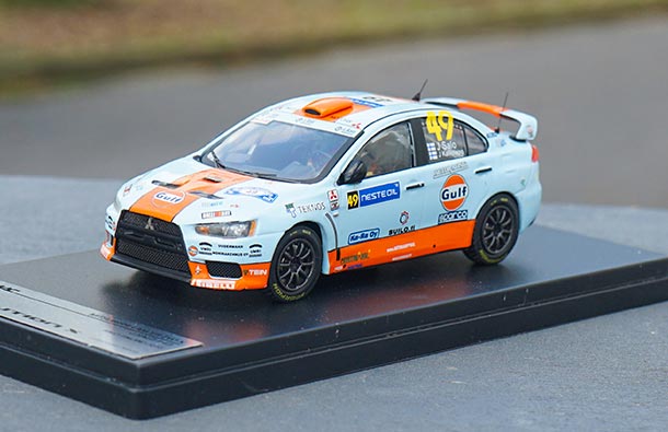 Diecast Mitsubishi Lancer EVO X Model 1:43 Scale Blue-Orange